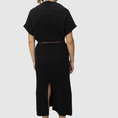 CROCHÈ ABITO IN MAGLIA CR11432 NERO