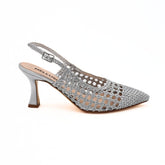 MELLUSO SLINGBACK E1676 INTRECCIO ARGENTO