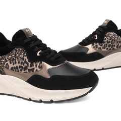 NERO GIARDINI SNEAKERS LEOPARDO E512864D 100 NERO