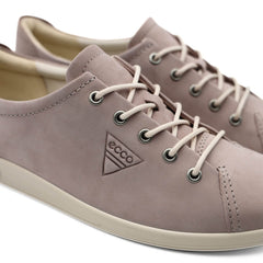 Sneakers ECCO Soft 2.0 taupe in pelle vista laterale.