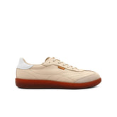 Sneakers ECCO Gruuv beige in pelle vista laterale.