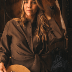 ELEH CAMICIA FIOCCO EFW250179 MARRONE