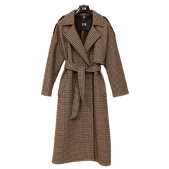 ELEH CAPPOTTO TARTAN EFW250228 MARRONE