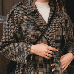 ELEH CAPPOTTO TARTAN EFW250228 MARRONE