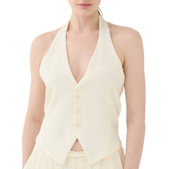 ELEH gilet donna panna con schiena scoperta