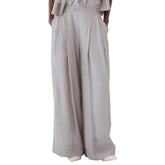 Pantalone palazzo ELEH SS260269 grigio argento elegante con tasche