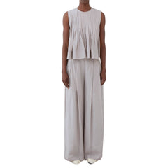 Pantalone palazzo ELEH SS260269 grigio argento elegante con tasche