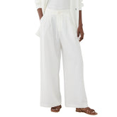 Pantalone donna ELEH SS260033 bianco fresco e comodo.