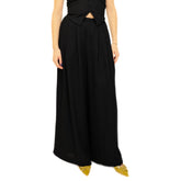 Pantalone ELEH SS260043 nero elegante in tessuto pregiato