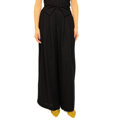 Pantalone ELEH SS260043 nero elegante in tessuto pregiato