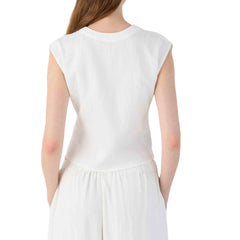 Top donna bianco Eleh in cotone di qualità