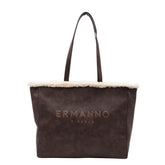 Borsa Ermanno Scervino Vanessa Fur 988 testa di moro vista frontale