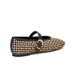 Ballerina Frau 69R3 beige in pelle e tessuto elegante