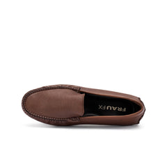 FRAU FX MOCASSINI CAR SHOE DI PELLE 12M0 MARRONE