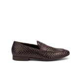 Mocassino uomo FRAU 34V8 marrone in pelle intrecciata elegante