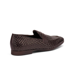 Mocassino uomo FRAU 34V8 marrone in pelle intrecciata elegante