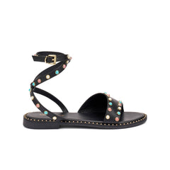 FRAU SANDALO 05V1 8539 BORCHIE NERO