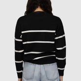 FRESH FLOWER MAGLIONCINO FF984 NERO A RIGHE