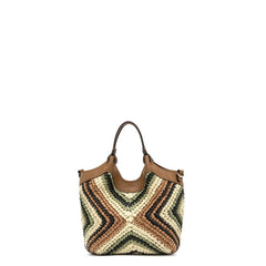 GIANNI CHIARINI BORSA DUA MINI BS12188 RAFFIA CUOIO