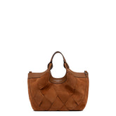 Borsa Gianni Chiarini Dua in pelle scamosciata color caramello con trama geometrica