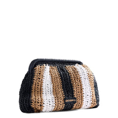 GIOSEPPO POCHETTE INTRECCIO TRICOLOR 78138 NERO