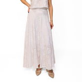 Gonna lunga bianca con ricamo elegante