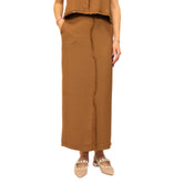 Gonna Talya cuoio in viscosa comoda e pratica