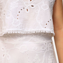Top Goa Goa Cyra bianco con ricami decorativi