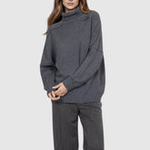 GOA GOA MAGLIONE COLLO ALTO CIELINA GRIGIO