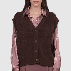 GOA GOA GILET PURITA MARRONE