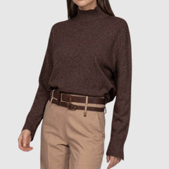 GOA GOA MAGLIONE COLLO ALTO LADURIA MARRONE