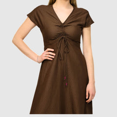 GOA GOA VESTITO MIDI KAMICHIKI MARRONE