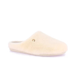 Ciabatta tessile panna Grünland GAGA CI1571, dettaglio tessuto e suola morbida