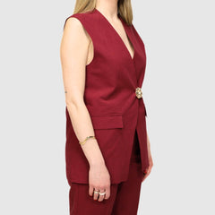 H2O ITALIA GILET LINO WEMORA BORDEAUX