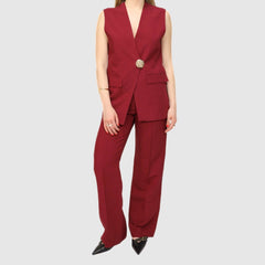 H2O ITALIA PANTALONE PALAZZO LINO PEMORA BORDEAUX