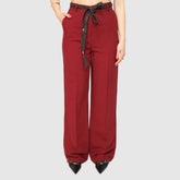 H2O ITALIA PANTALONE PALAZZO LINO PEMORA BORDEAUX