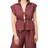 H2O ITALIA GILET SISKY BORDEAUX GESSATO