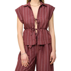 H2O ITALIA GILET SISKY BORDEAUX GESSATO