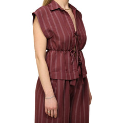 H2O ITALIA GILET SISKY BORDEAUX GESSATO