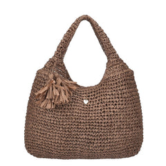 HAT YOU BORSA SPALLA RAFIA BP0353 MARRONE