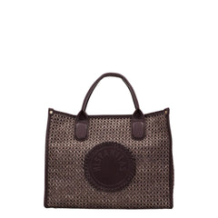 HISPANITAS SHOPPER BAG INTRECCIO 2646717 MARRONE