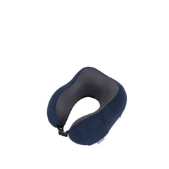 Cuscino ergonomico da viaggio blu in memory foam con rivestimento in pile