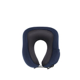 Cuscino ergonomico da viaggio blu in memory foam con rivestimento in pile