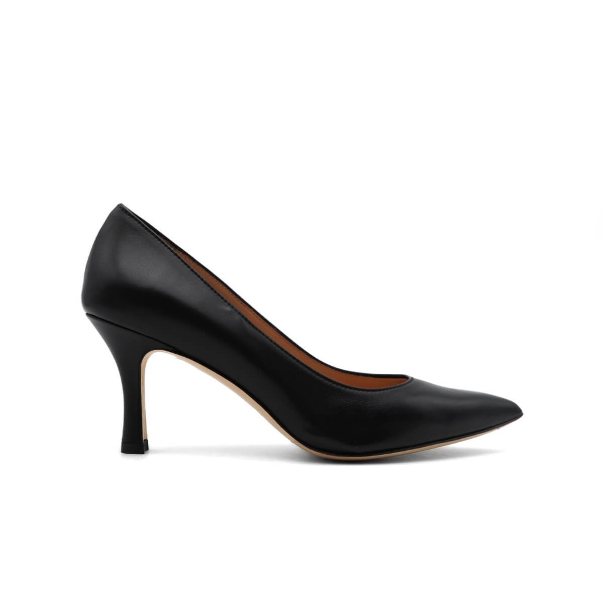 Décolleté Malù 3771 in pelle nera vista laterale