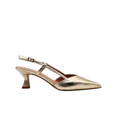 Slingback Malù 1520 in pelle color platino vista laterale