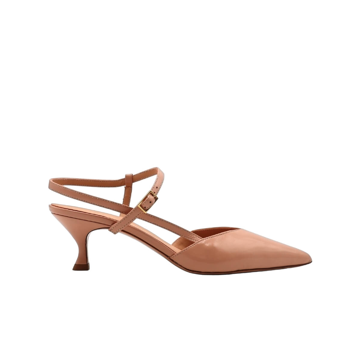 Slingback Malù 5608 in pelle color nude vista laterale