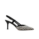 MALÙ SLINGBACK 7725 RAFFIA BIANCO/NERO