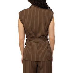 MARYLEY BLAZER SMANICATO 114 A RIGHE MARRONE