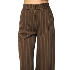 MARYLEY PANTALONE 565 A RIGHE MARRONE