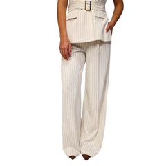 MARYLEY PANTALONE 565 A RIGHE PANNA